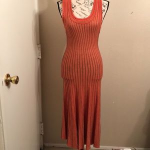 NIC+ZOE orange/tan striped dress; Size(s) S&M